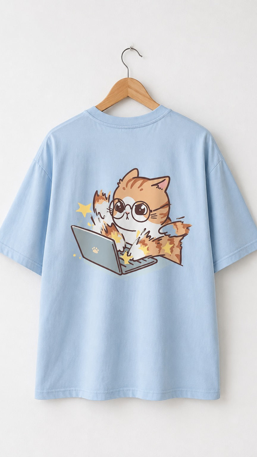Pastel Blue Corporate Mode Tee 027
